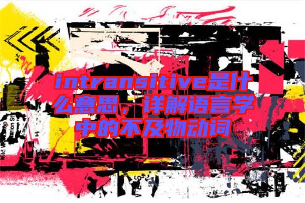 intransitive是什么意思，詳解語言學中的不及物動詞