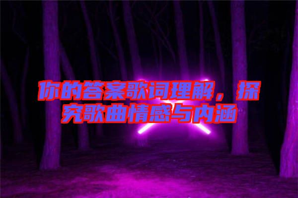 你的答案歌詞理解，探究歌曲情感與內(nèi)涵