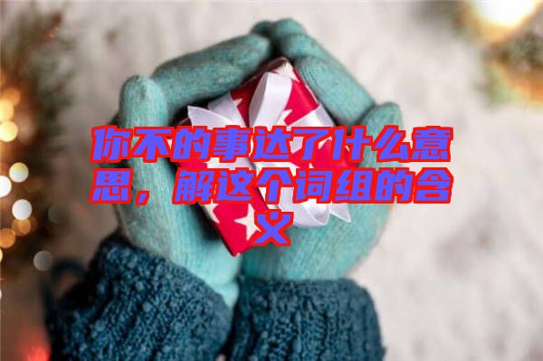 你不的事達(dá)了什么意思，解這個(gè)詞組的含義