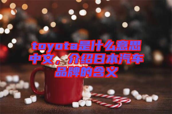 toyota是什么意思中文，介紹日本汽車品牌的含義