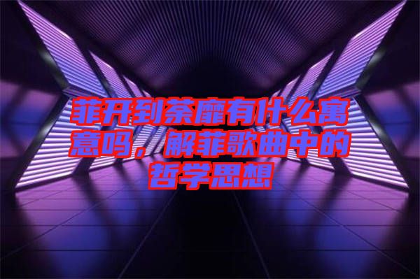 菲開到荼靡有什么寓意嗎，解菲歌曲中的哲學(xué)思想