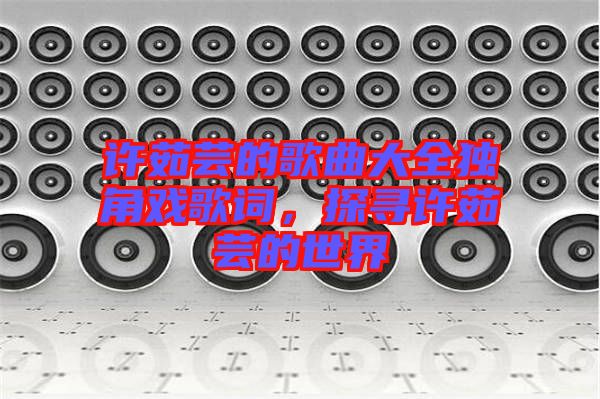 許茹蕓的歌曲大全獨(dú)角戲歌詞，探尋許茹蕓的世界