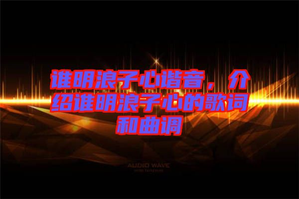 誰明浪子心諧音，介紹誰明浪子心的歌詞和曲調(diào)