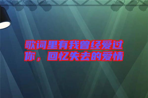 歌詞里有我曾經(jīng)愛過(guò)你，回憶失去的愛情