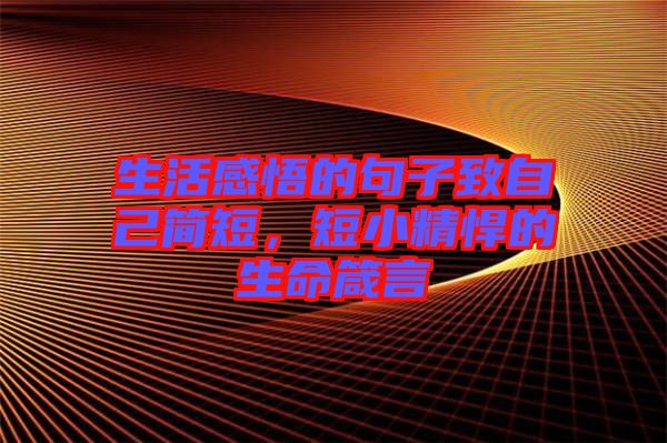 生活感悟的句子致自己簡短，短小精悍的生命箴言