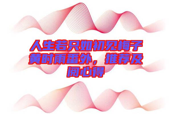 人生若只如初見(jiàn)梅子黃時(shí)雨番外，推薦及閱心得