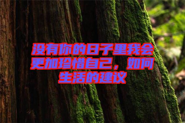 沒有你的日子里我會(huì)更加珍惜自己，如何生活的建議