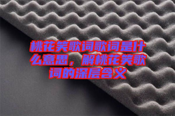 桃花笑歌詞歌詞是什么意思，解桃花笑歌詞的深層含義