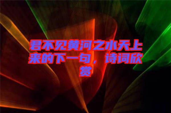 君不見黃河之水天上來的下一句，詩詞欣賞