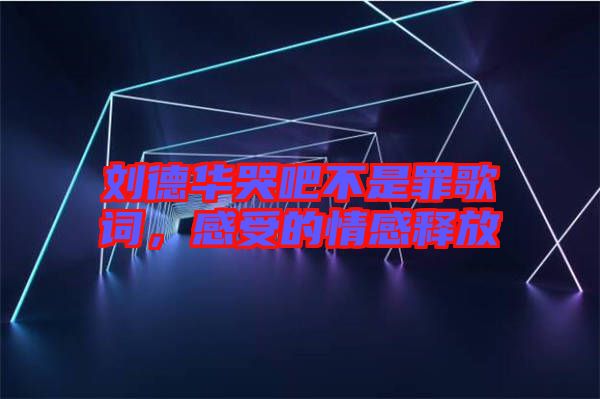 劉德華哭吧不是罪歌詞，感受的情感釋放