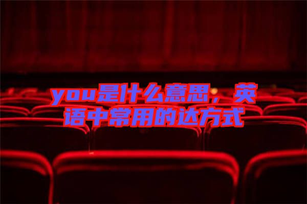 you是什么意思，英語中常用的達(dá)方式