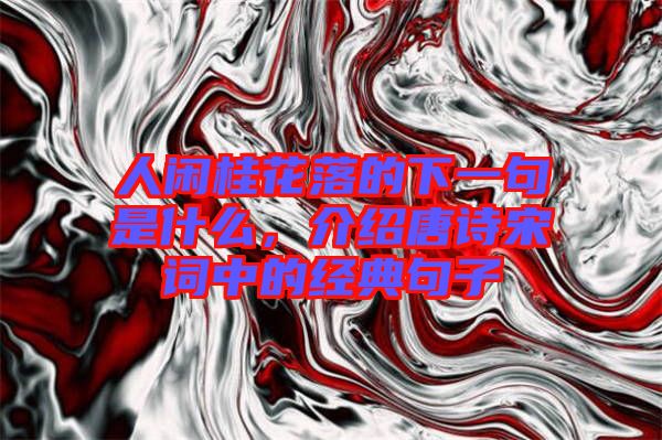 人閑桂花落的下一句是什么，介紹唐詩宋詞中的經(jīng)典句子