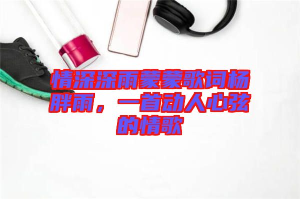 情深深雨蒙蒙歌詞楊胖雨，一首動人心弦的情歌