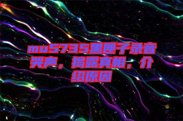 mu5735黑匣子錄音哭聲，揭露真相，介紹原因