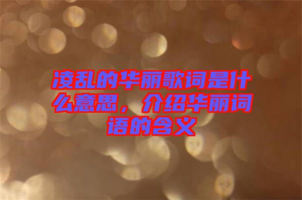 凌亂的華麗歌詞是什么意思，介紹華麗詞語的含義