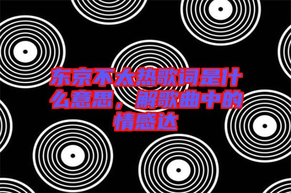 東京不太熱歌詞是什么意思，解歌曲中的情感達(dá)