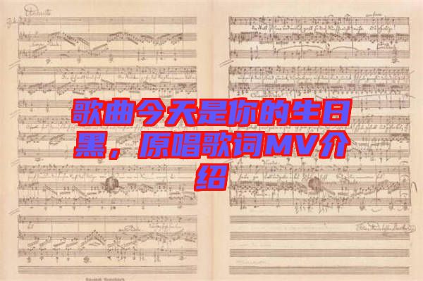 歌曲今天是你的生日黑，原唱歌詞MV介紹