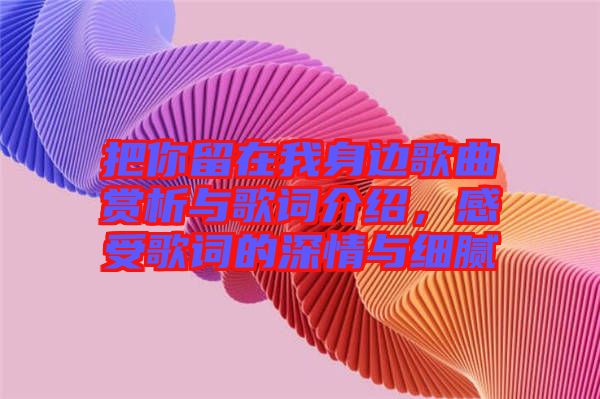 把你留在我身邊歌曲賞析與歌詞介紹，感受歌詞的深情與細膩