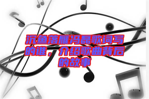 沉魚落雁馮磊歌詞寫的誰，介紹歌曲背后的故事