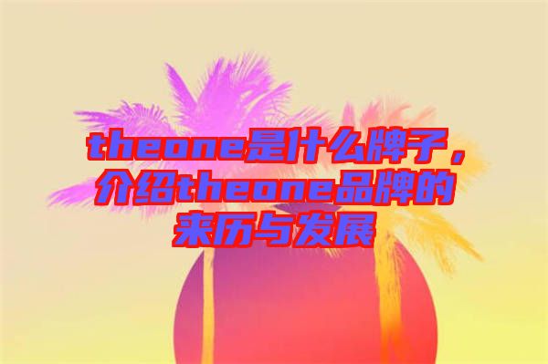 theone是什么牌子，介紹theone品牌的來(lái)歷與發(fā)展