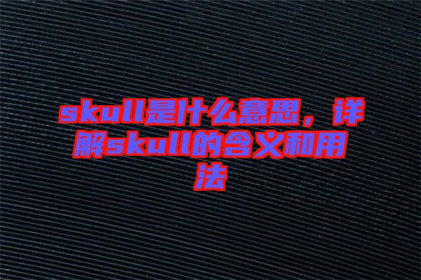 skull是什么意思，詳解skull的含義和用法