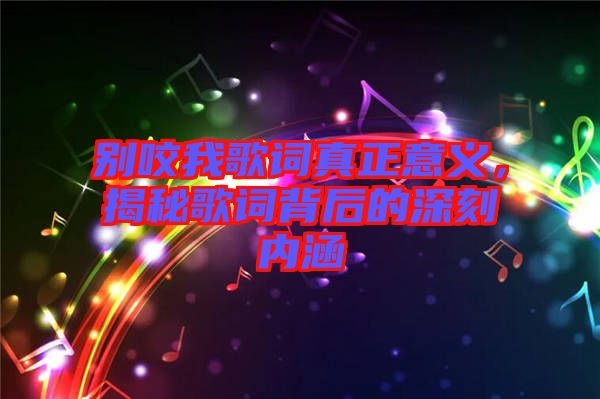 別咬我歌詞真正意義，揭秘歌詞背后的深刻內(nèi)涵