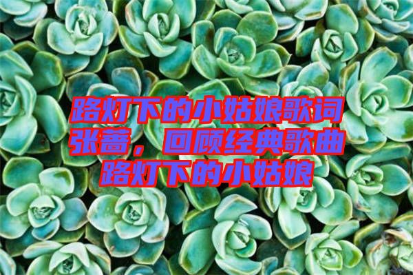 路燈下的小姑娘歌詞張薔，回顧經典歌曲路燈下的小姑娘