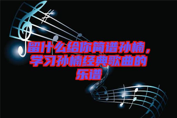 留什么給你簡(jiǎn)譜孫楠，學(xué)習(xí)孫楠經(jīng)典歌曲的樂(lè)譜