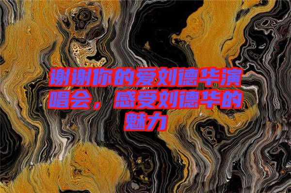 謝謝你的愛(ài)劉德華演唱會(huì)，感受劉德華的魅力