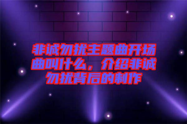 非誠勿擾主題曲開場曲叫什么，介紹非誠勿擾背后的制作