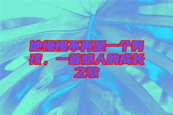 他慢慢不再是一個(gè)男孩，一首感人的成長(zhǎng)之歌