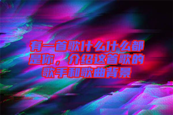 有一首歌什么什么都是你，介紹這首歌的歌手和歌曲背景