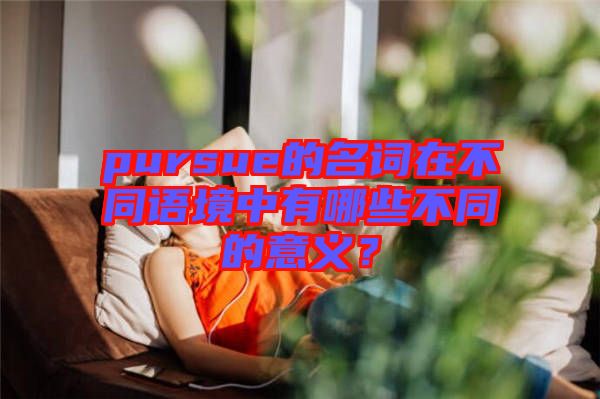 pursue的名詞在不同語(yǔ)境中有哪些不同的意義？