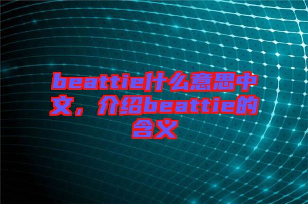 beattie什么意思中文，介紹beattie的含義