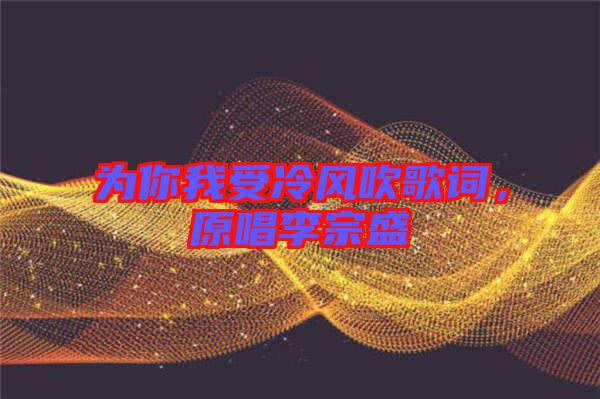 為你我受冷風(fēng)吹歌詞，原唱李宗盛