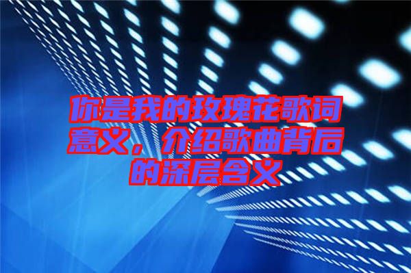 你是我的玫瑰花歌詞意義，介紹歌曲背后的深層含義