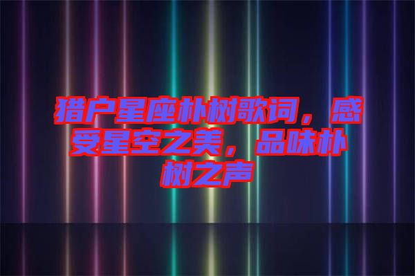 獵戶星座樸樹(shù)歌詞，感受星空之美，品味樸樹(shù)之聲