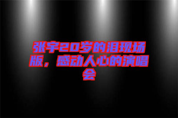 張宇20歲的淚現(xiàn)場版，感動人心的演唱會