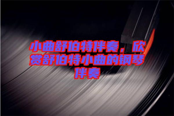 小曲舒伯特伴奏，欣賞舒伯特小曲的鋼琴伴奏