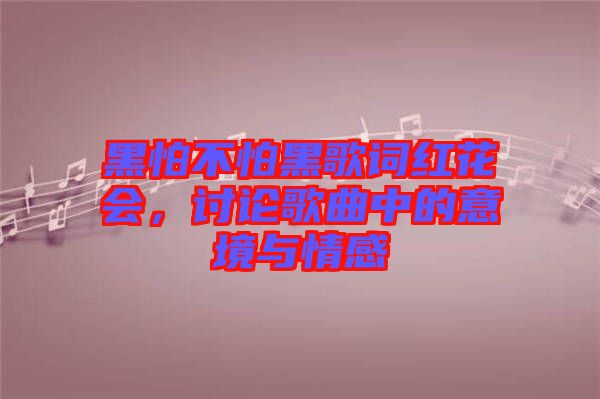 黑怕不怕黑歌詞紅花會(huì)，討論歌曲中的意境與情感