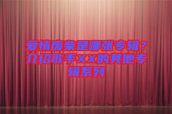 愛情廢柴是哪張專輯？介紹歌手XX的其他專輯系列