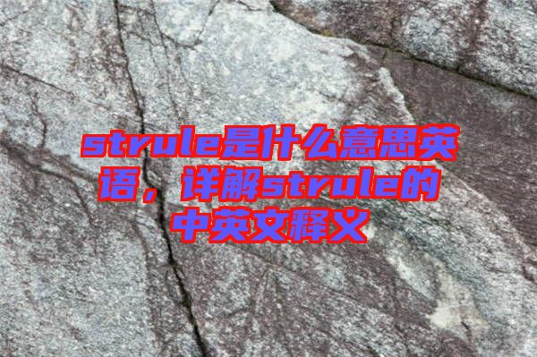 strule是什么意思英語(yǔ)，詳解strule的中英文釋義