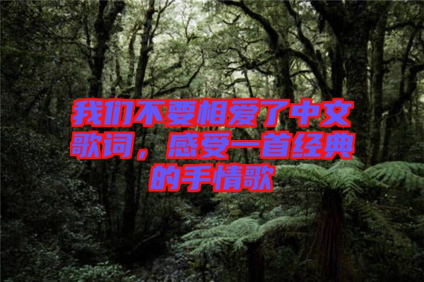 我們不要相愛(ài)了中文歌詞，感受一首經(jīng)典的手情歌