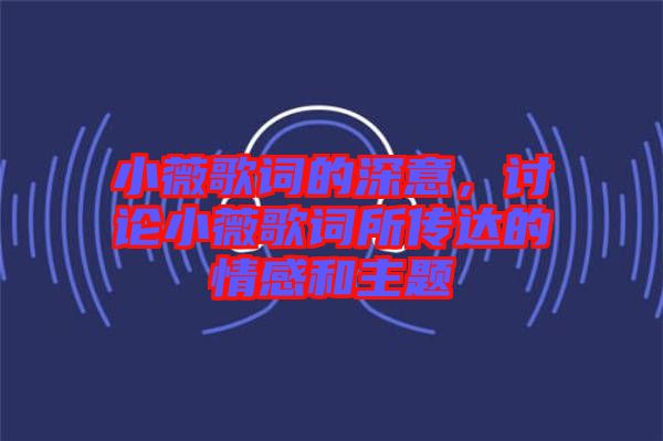 小薇歌詞的深意，討論小薇歌詞所傳達的情感和主題