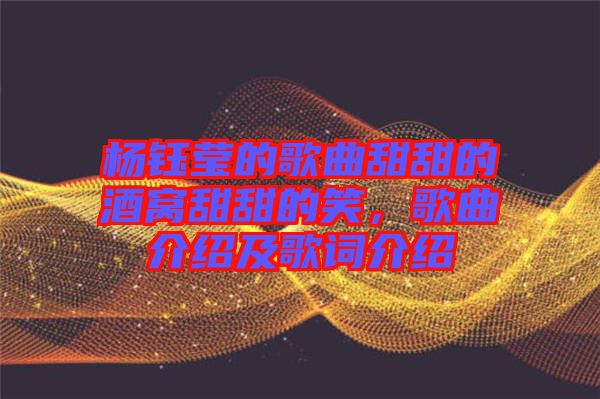 楊鈺瑩的歌曲甜甜的酒窩甜甜的笑，歌曲介紹及歌詞介紹