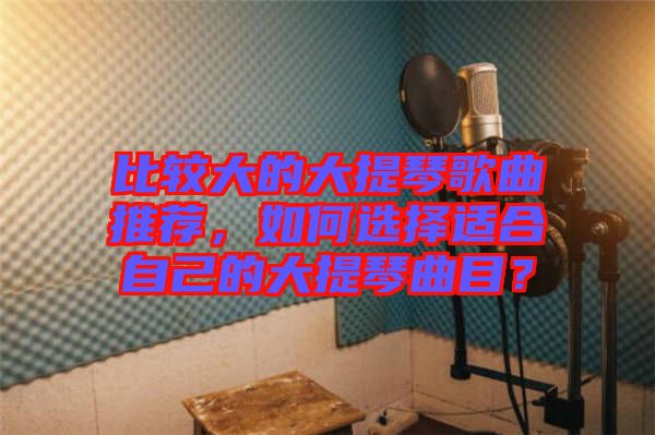 比較大的大提琴歌曲推薦，如何選擇適合自己的大提琴曲目？