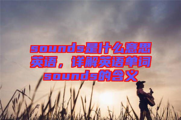 sounds是什么意思英語，詳解英語單詞sounds的含義