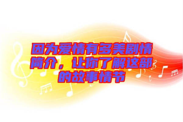 因?yàn)閻?ài)情有多美劇情簡(jiǎn)介，讓你了解這部的故事情節(jié)