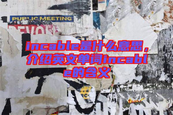 incable是什么意思，介紹英文單詞incable的含義