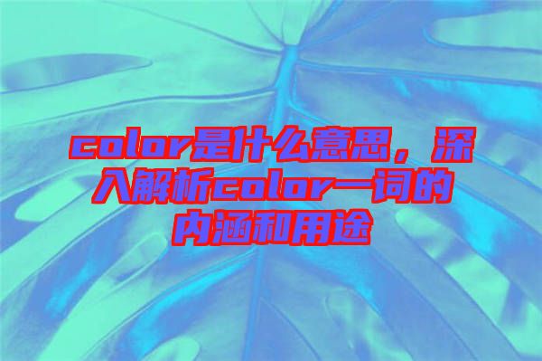 color是什么意思，深入解析color一詞的內涵和用途